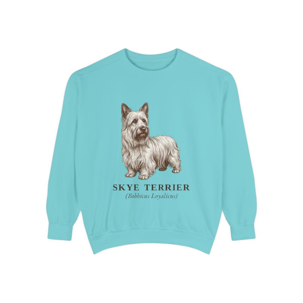 skye-terrier-sweatshirt-latin-chalky-mint Skye Terrier Latin Sweatshirt, Chalky Mint, front view