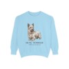 skye-terrier-sweatshirt-latin-chambray Skye Terrier Latin Sweatshirt, Chambray, front view