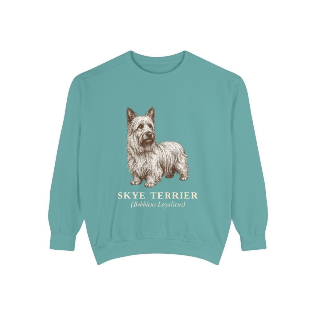 skye-terrier-sweatshirt-latin-seafoam Skye Terrier Latin Sweatshirt, Seafoam, front view