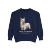 skye-terrier-sweatshirt-latin-true-navy Skye Terrier Latin Sweatshirt, True Navy, front view