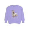 skye-terrier-sweatshirt-latin-violet Skye Terrier Latin Sweatshirt, Violet, front view