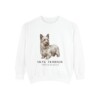 skye-terrier-sweatshirt-latin-white Skye Terrier Latin Sweatshirt, White, front view