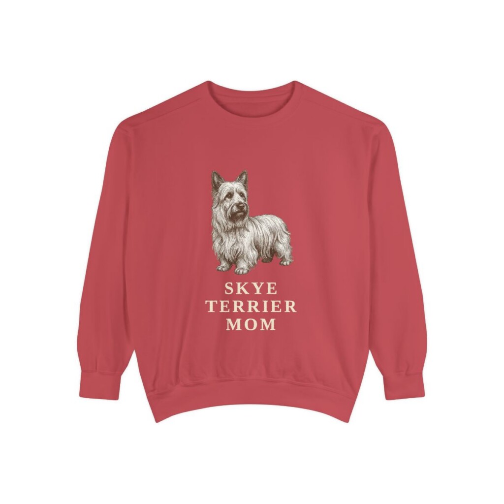 Skye Terrier Mom Sweatshirt, Crimson, front view
