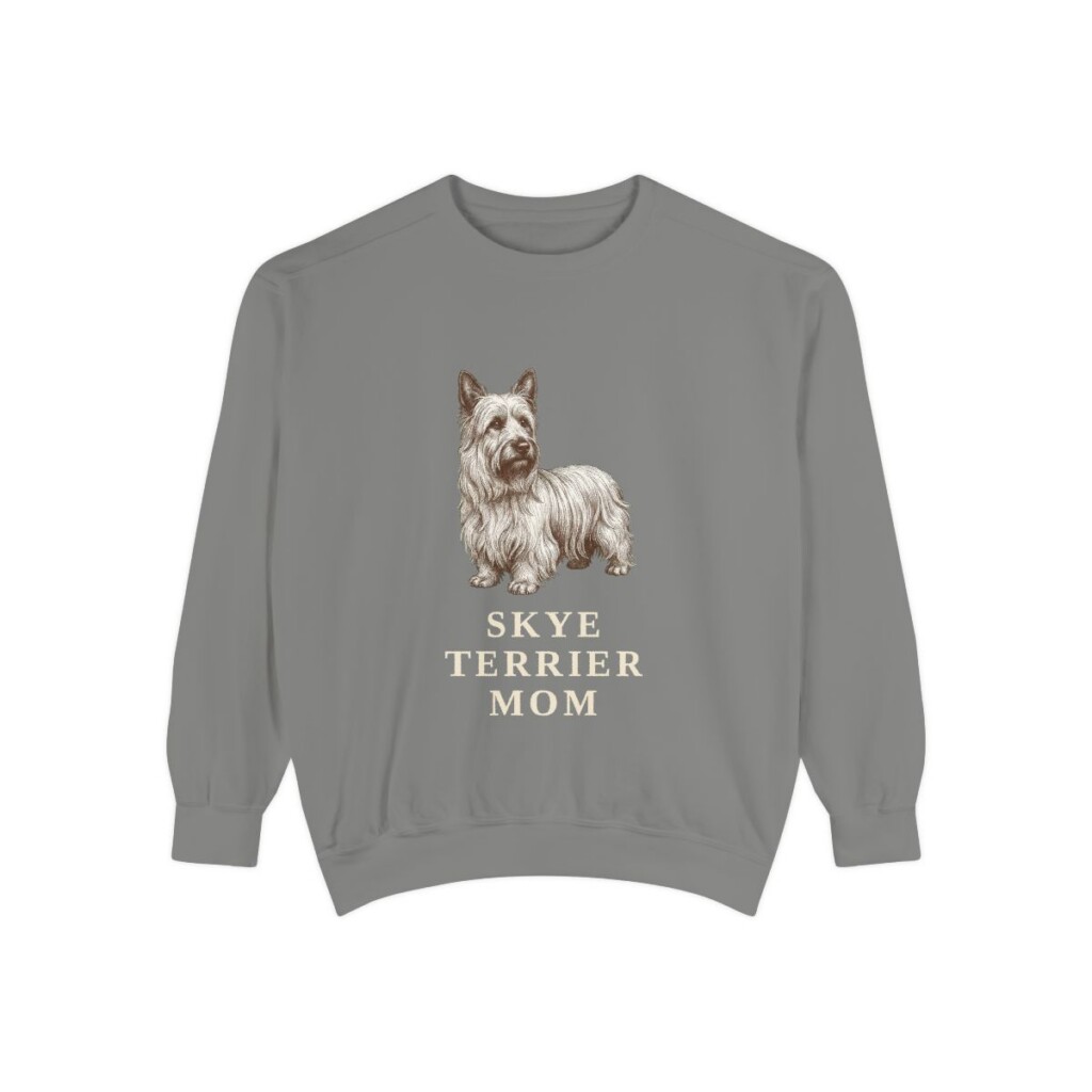 Skye Terrier Mom Sweatshirt, Grey, front view