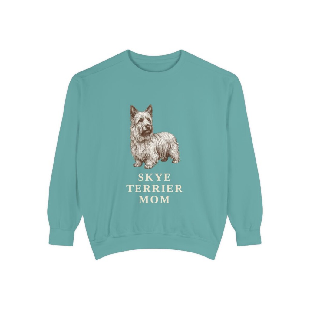 Skye Terrier Mom Sweatshirt, Seafoam, front view