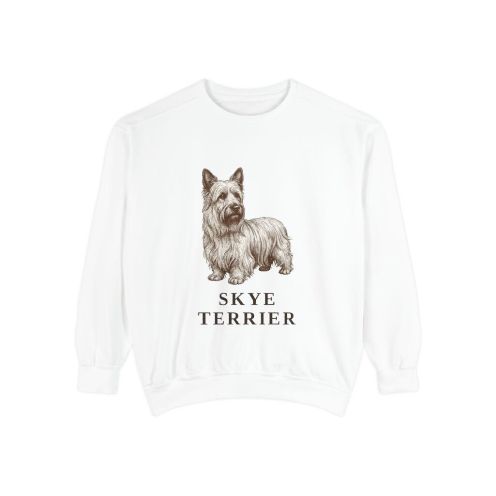 Skye Terrier Sweatshirt, White, front view
