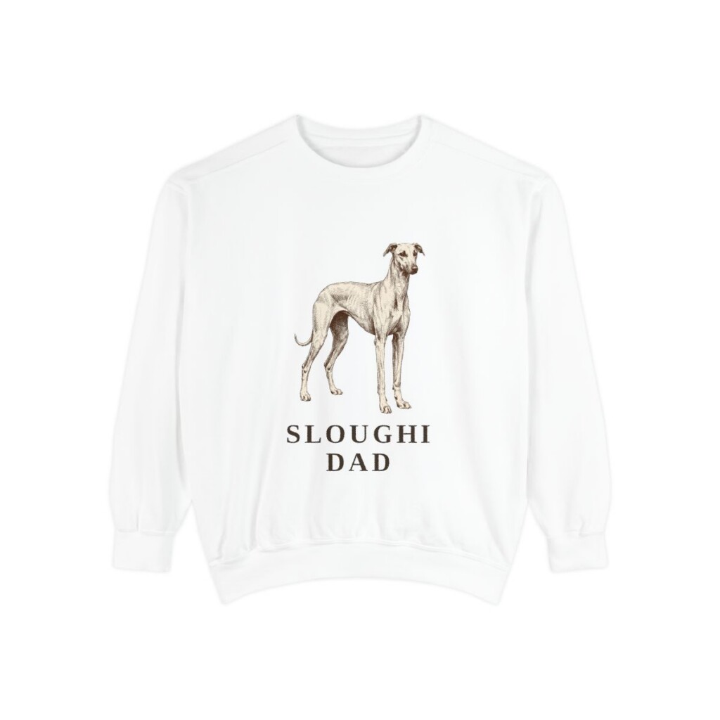 Sloughi Dad Sweatshirt, White, front view