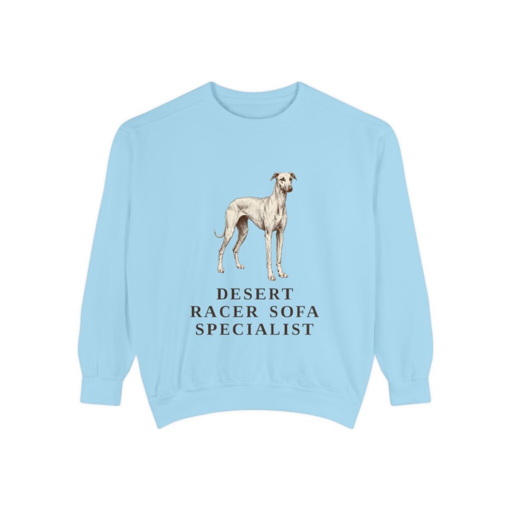 Sloughi Humor Sweatshirt, Chambray, front view