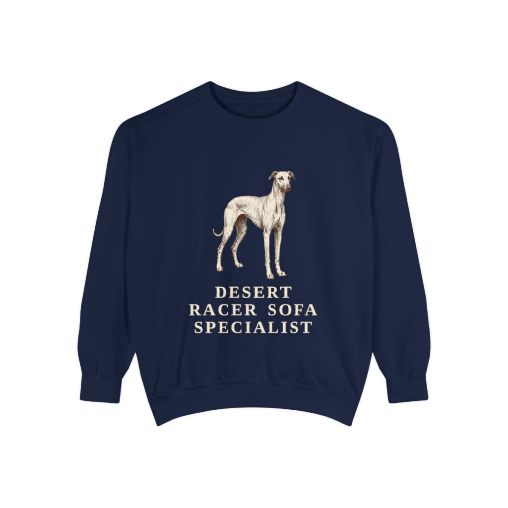 Sloughi Humor Sweatshirt, True Navy, front view