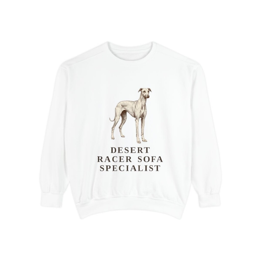 Sloughi Humor Sweatshirt, White, front view