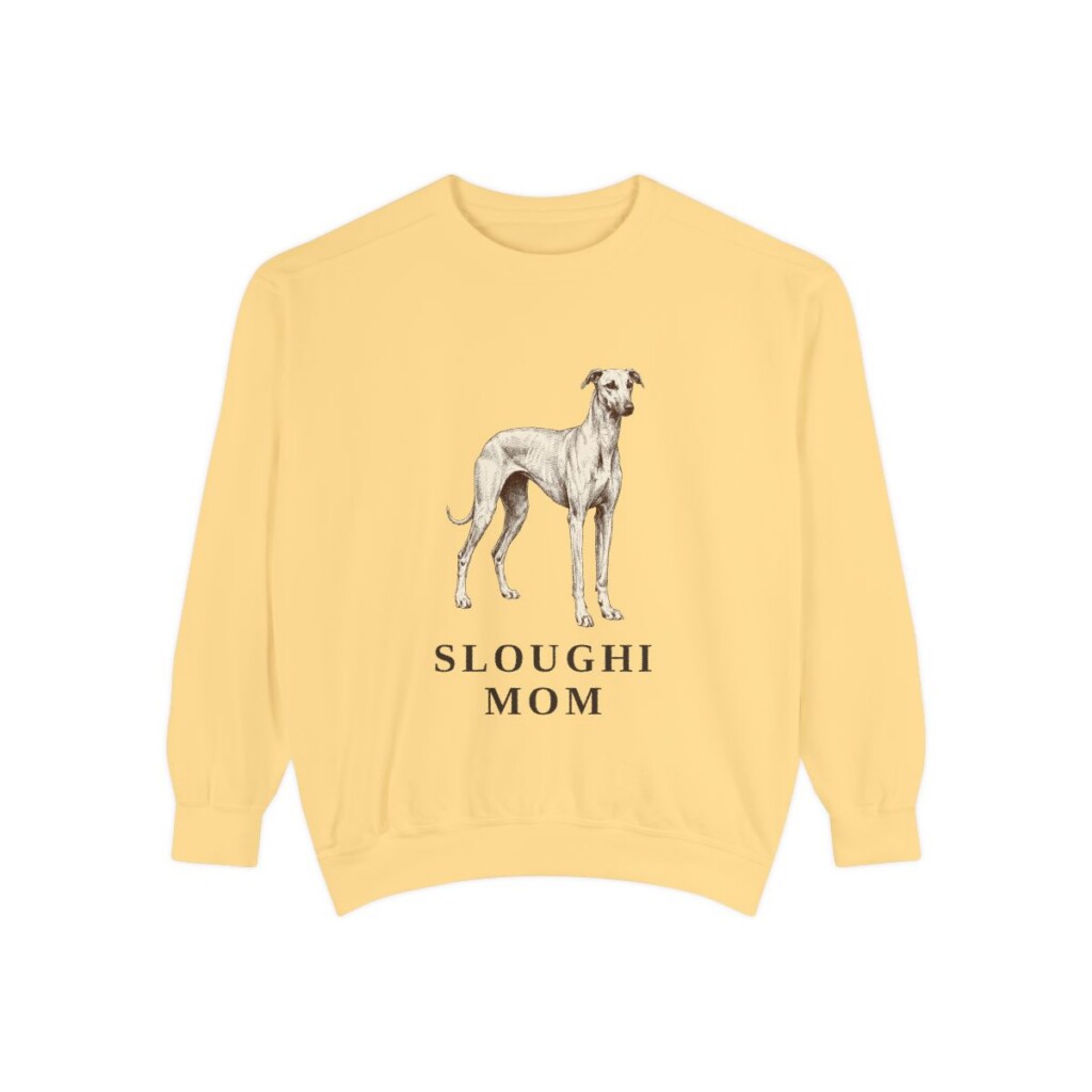sloughi-sweatshirt-mom-butter Sloughi Mom Sweatshirt, Butter, front view