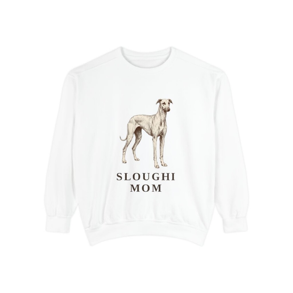 sloughi-sweatshirt-mom-white Sloughi Mom Sweatshirt, White, front view