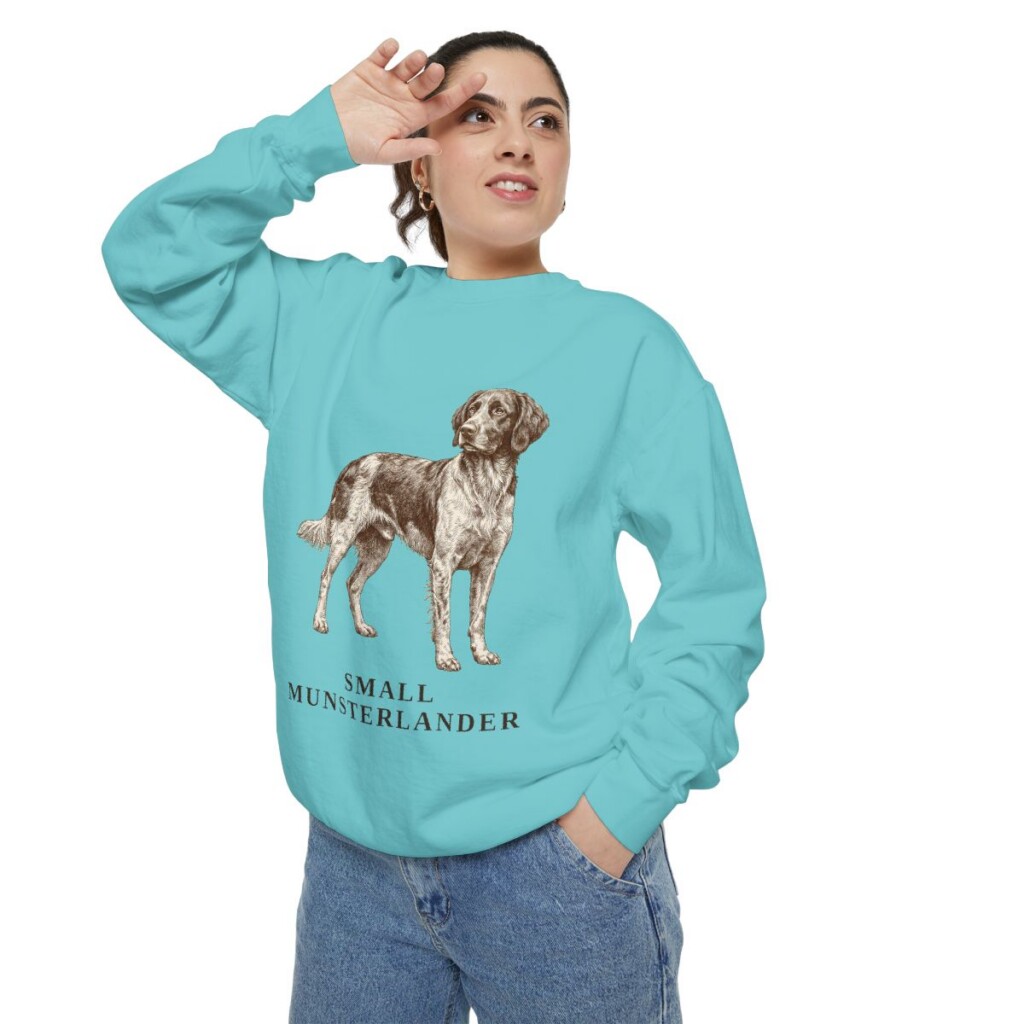 Small Munsterlander Sweatshirt, Chalky Mint, person 2 context