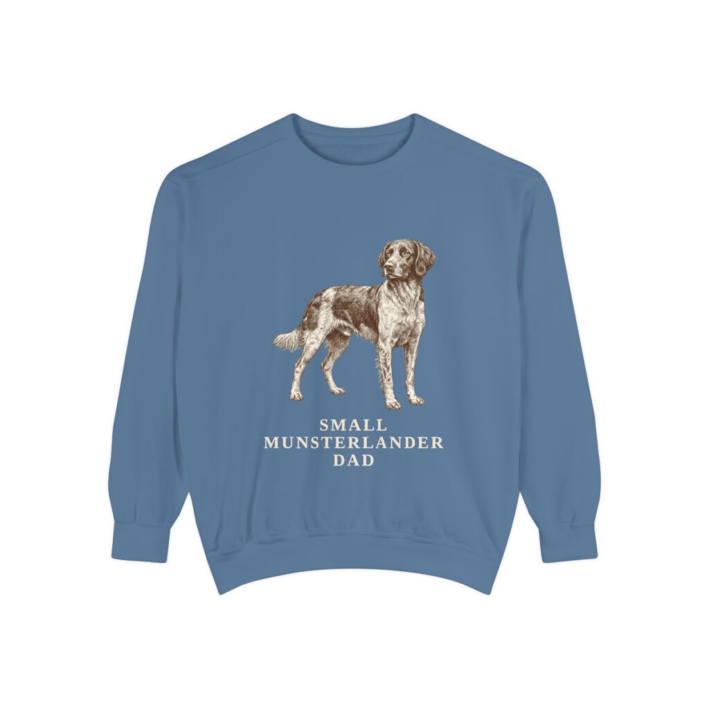 Small Munsterlander Dad Sweatshirt, Blue Jean, front view