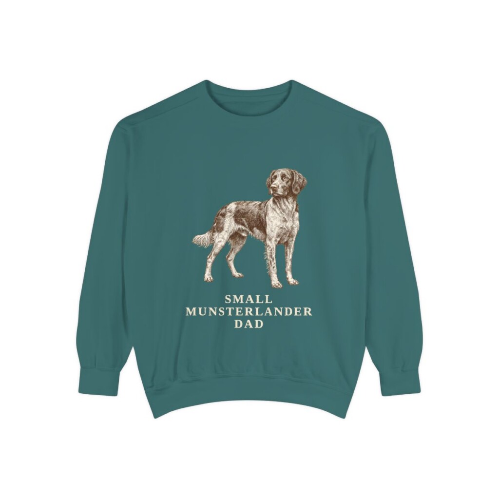 Small Munsterlander Dad Sweatshirt, Blue Spruce, front view