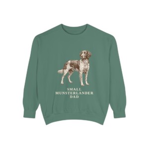 Small Munsterlander Dad Sweatshirt, Light Green, front view