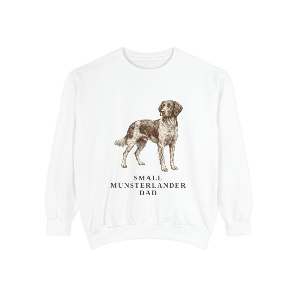 Small Munsterlander Dad Sweatshirt, White, front view