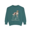 small-munsterlander-sweatshirt-humor-blue-spruce Small Munsterlander Humor Sweatshirt, Blue Spruce, front view