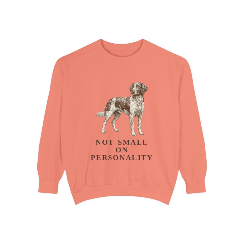 small-munsterlander-sweatshirt-humor-terracotta Small Munsterlander Humor Sweatshirt, Terracotta, front view