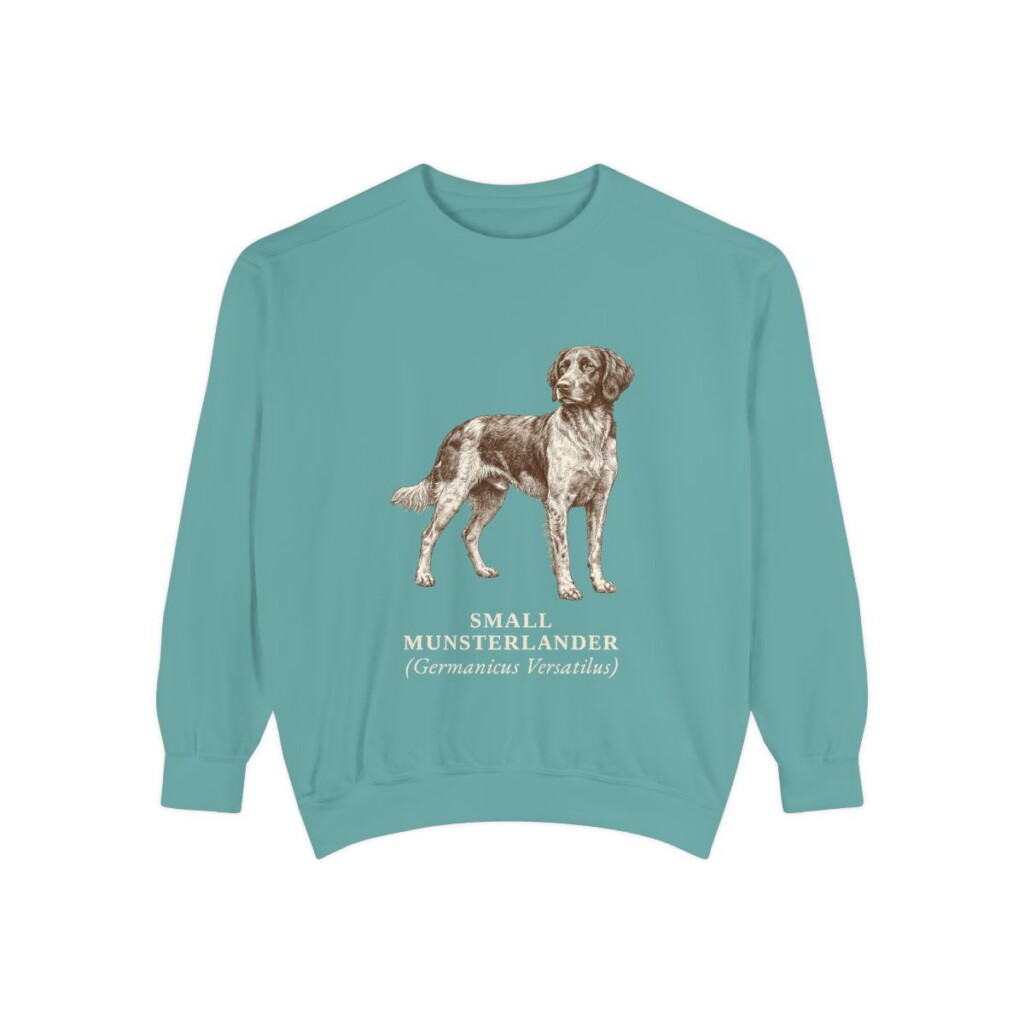 Small Munsterlander Latin Sweatshirt, Seafoam, front view