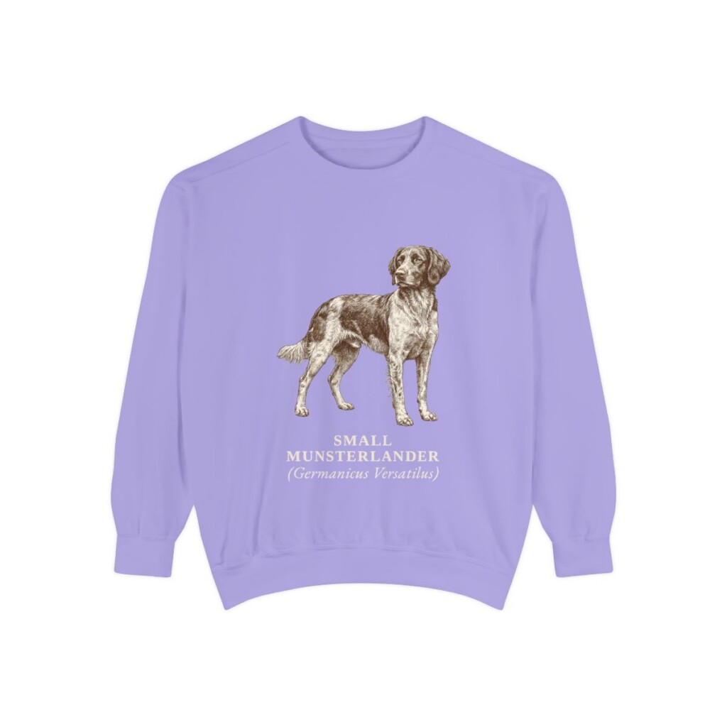 Small Munsterlander Latin Sweatshirt, Violet, front view