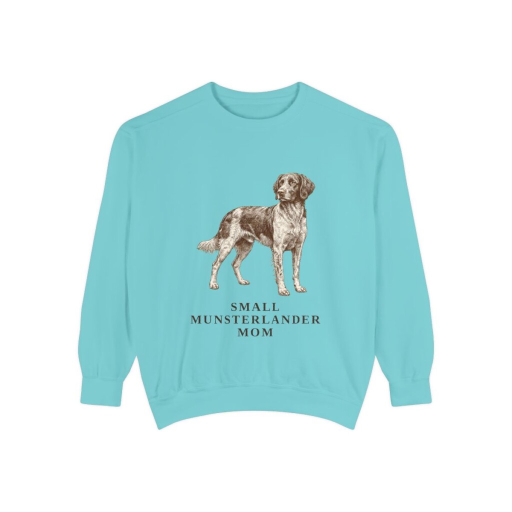 Small Munsterlander Mom Sweatshirt, Chalky Mint, front view