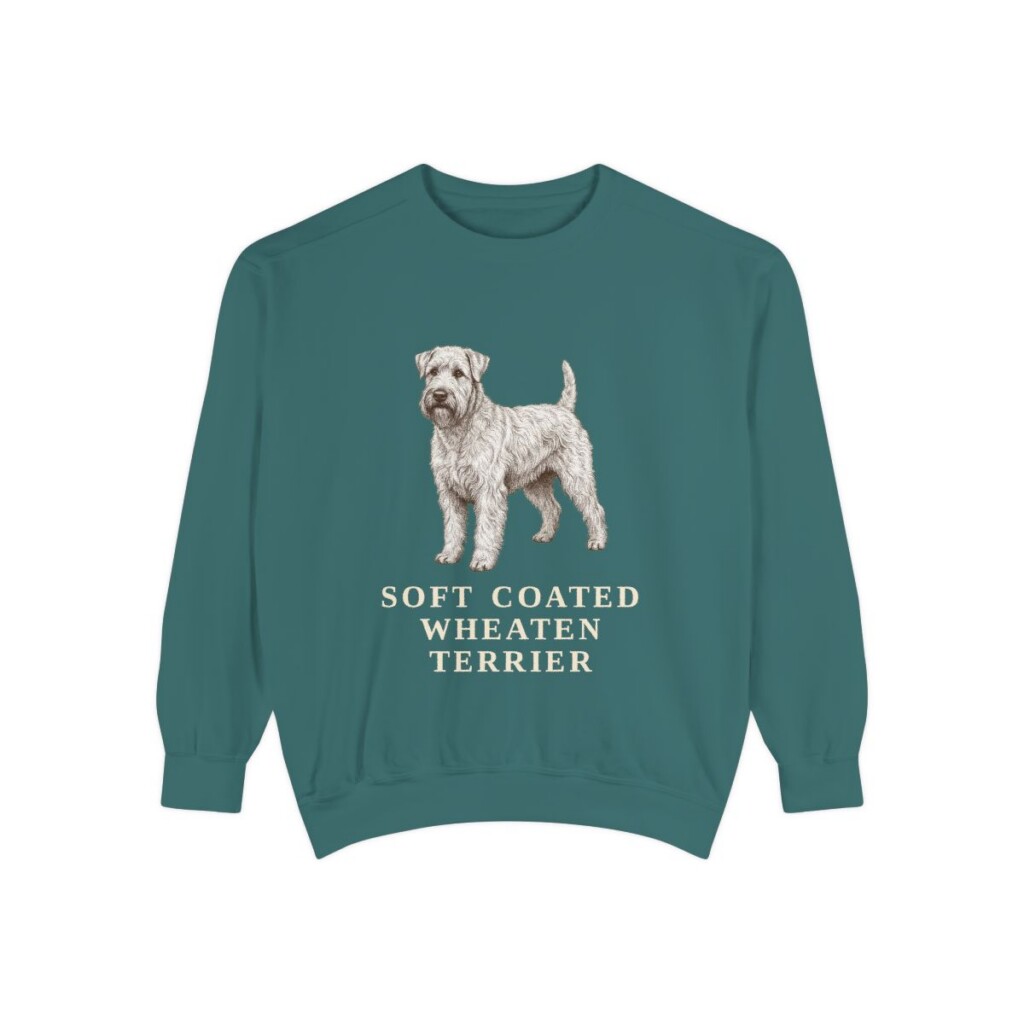 Soft Coated Wheaten Terrier Sweatshirt, Blue Spruce, front view