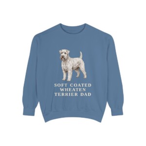 Soft Coated Wheaten Terrier Dad Sweatshirt, Blue Jean, front view