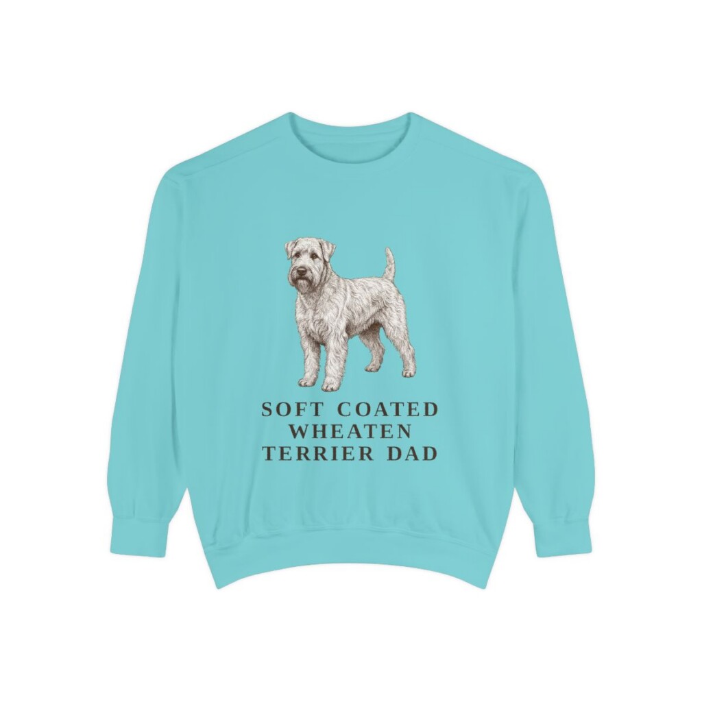 Soft Coated Wheaten Terrier Dad Sweatshirt, Chalky Mint, front view