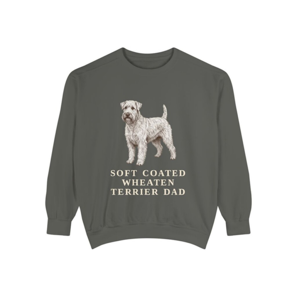 Soft Coated Wheaten Terrier Dad Sweatshirt, Pepper, front view