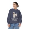 Soft Coated Wheaten Terrier Sweatshirt, Denim, person 2 front