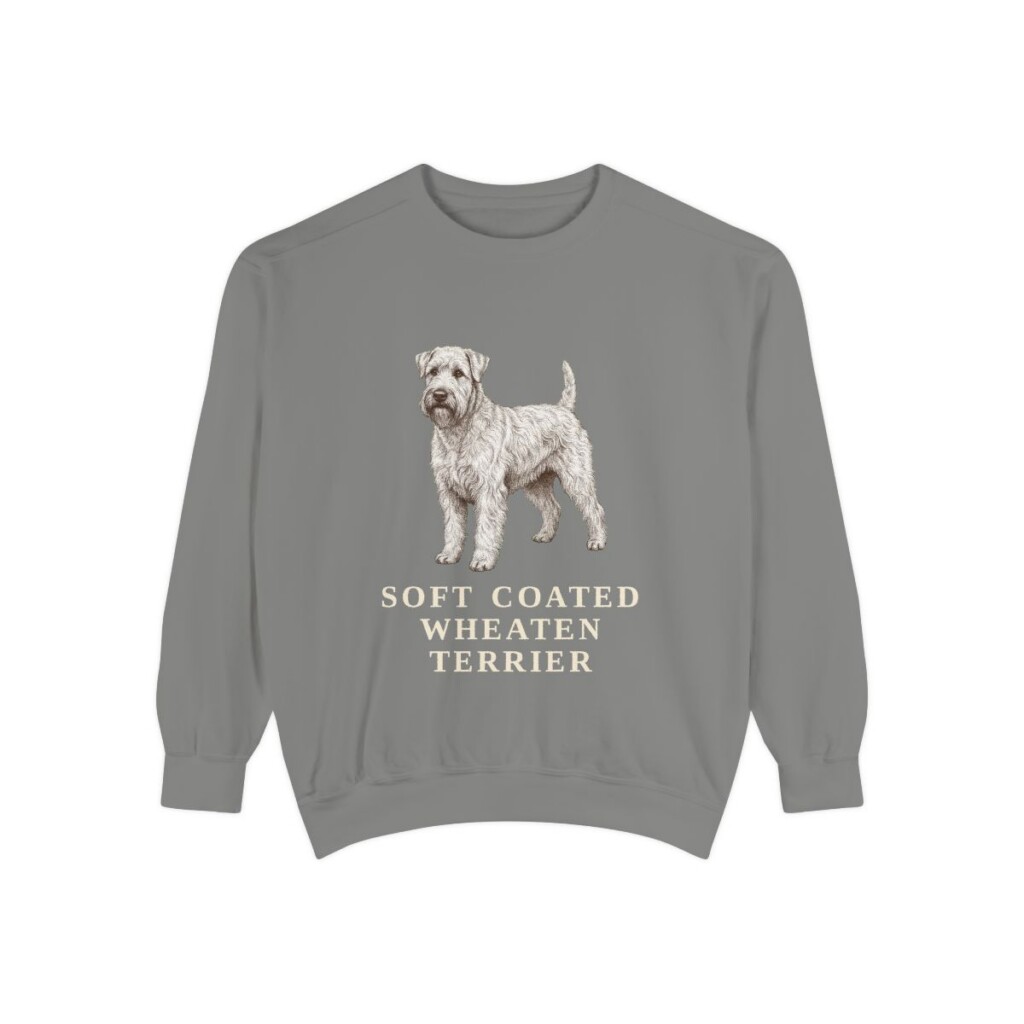 Soft Coated Wheaten Terrier Sweatshirt, Grey, front view