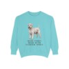 soft-coated-wheaten-terrier-sweatshirt-humor-chalky-mint Soft Coated Wheaten Terrier Humor Sweatshirt, Chalky Mint, front view