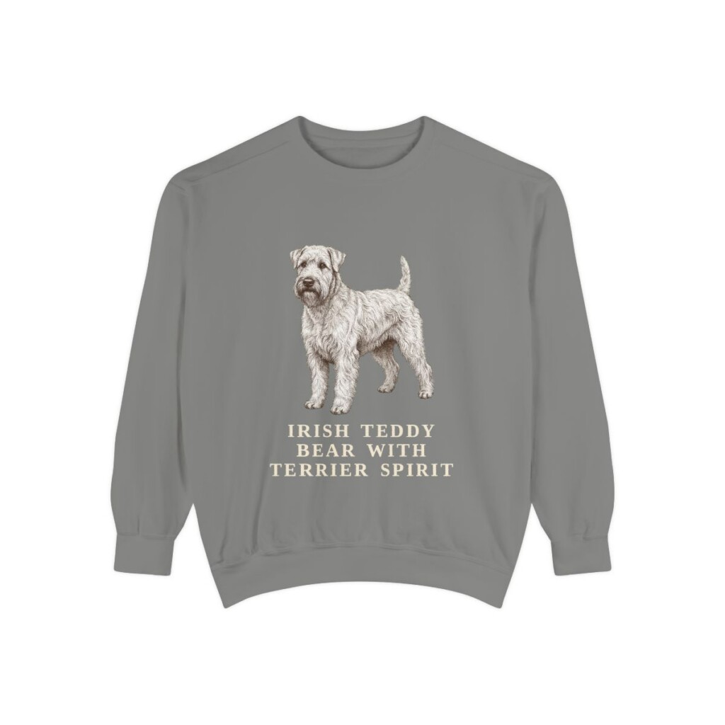 soft-coated-wheaten-terrier-sweatshirt-humor-grey Soft Coated Wheaten Terrier Humor Sweatshirt, Grey, front view