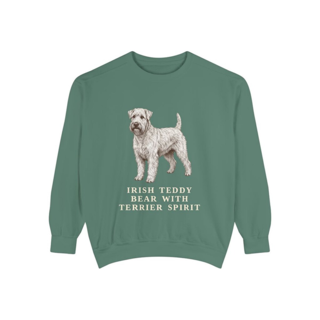 soft-coated-wheaten-terrier-sweatshirt-humor-light-green Soft Coated Wheaten Terrier Humor Sweatshirt, Light Green, front view