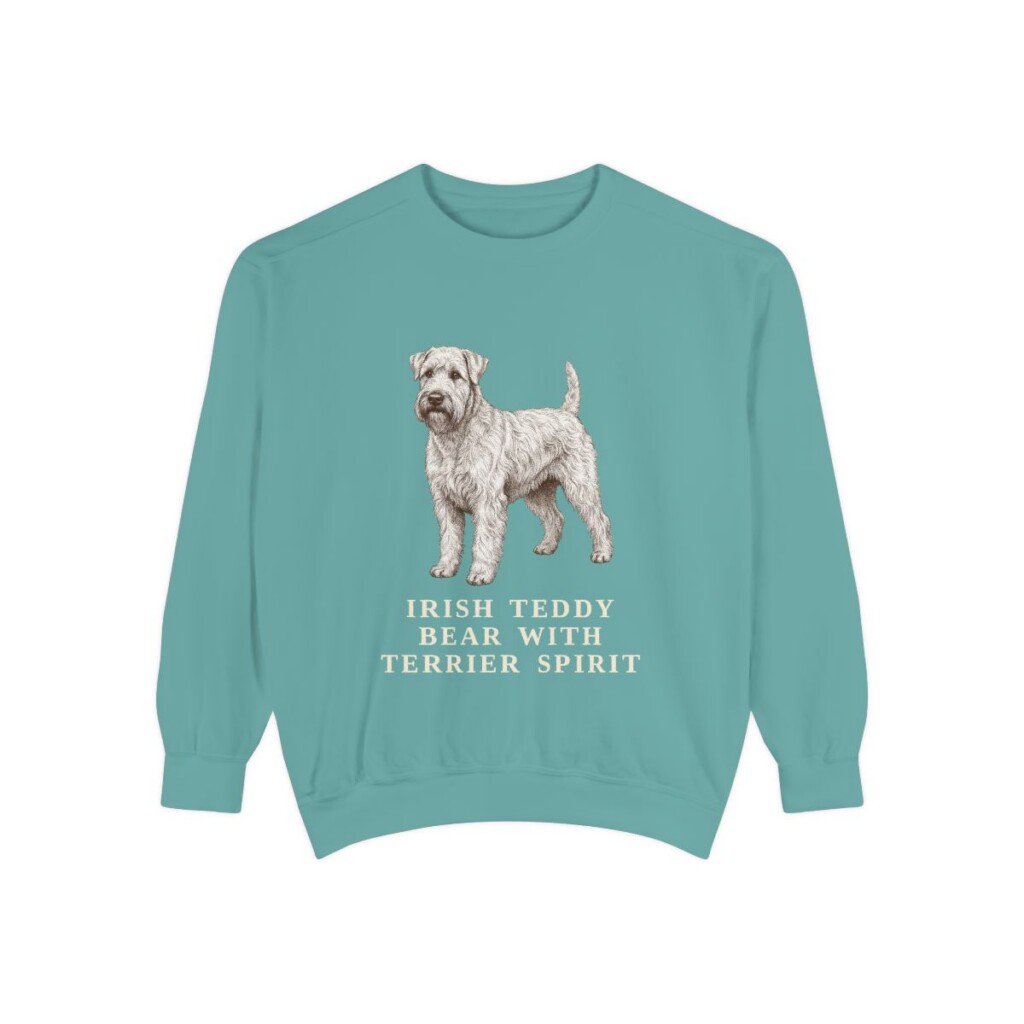 soft-coated-wheaten-terrier-sweatshirt-humor-seafoam Soft Coated Wheaten Terrier Humor Sweatshirt, Seafoam, front view