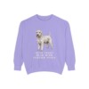 soft-coated-wheaten-terrier-sweatshirt-humor-violet Soft Coated Wheaten Terrier Humor Sweatshirt, Violet, front view