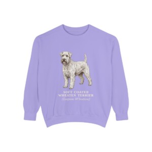 Soft Coated Wheaten Terrier Latin Sweatshirt, Violet, front view