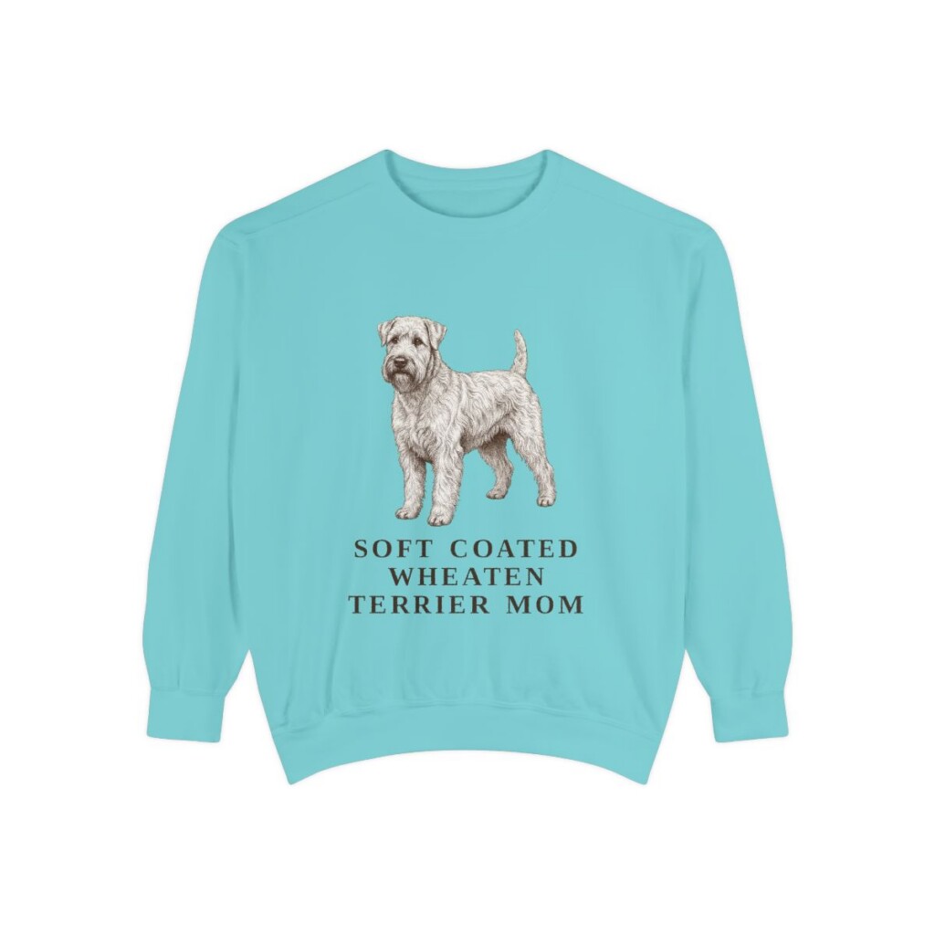 Soft Coated Wheaten Terrier Mom Sweatshirt, Chalky Mint, front view