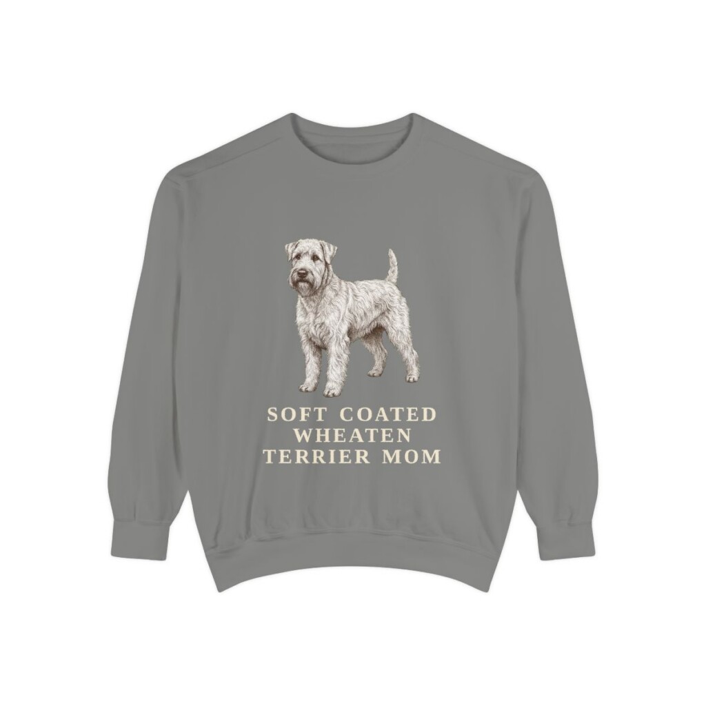 Soft Coated Wheaten Terrier Mom Sweatshirt, Grey, front view