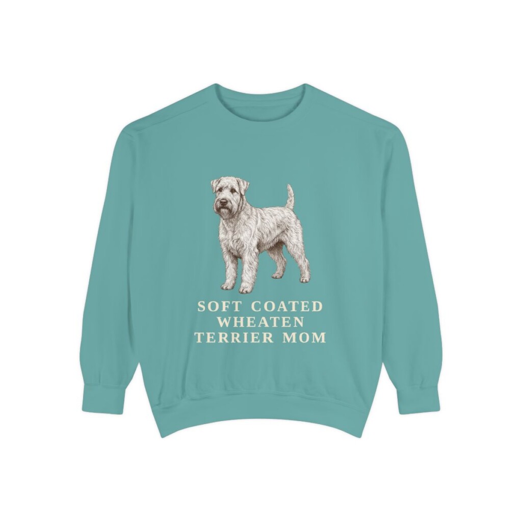 Soft Coated Wheaten Terrier Mom Sweatshirt, Seafoam, front view