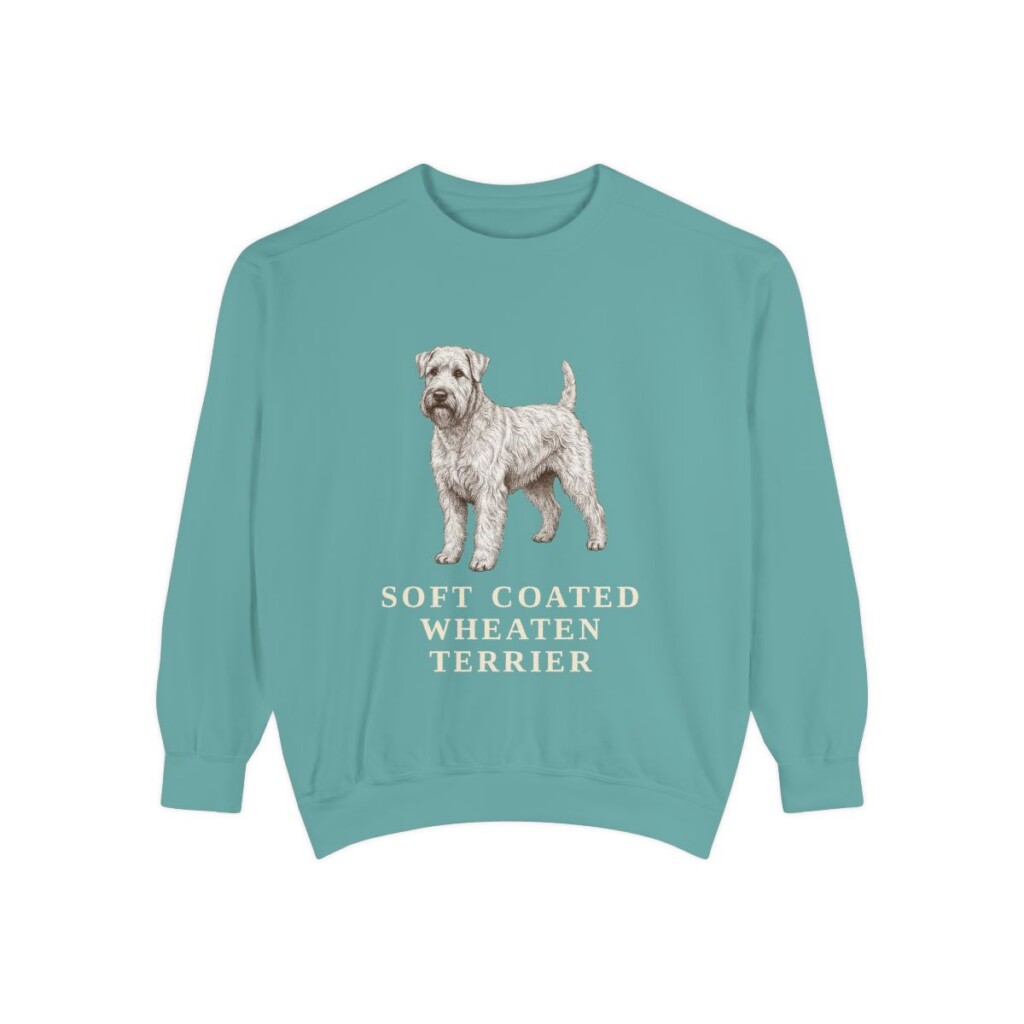Soft Coated Wheaten Terrier Sweatshirt, Seafoam, front view