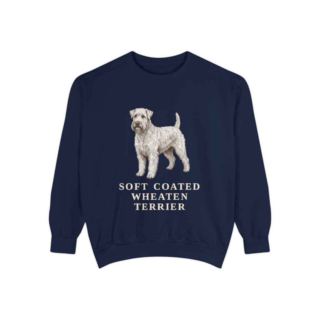 Soft Coated Wheaten Terrier Sweatshirt, True Navy, front view