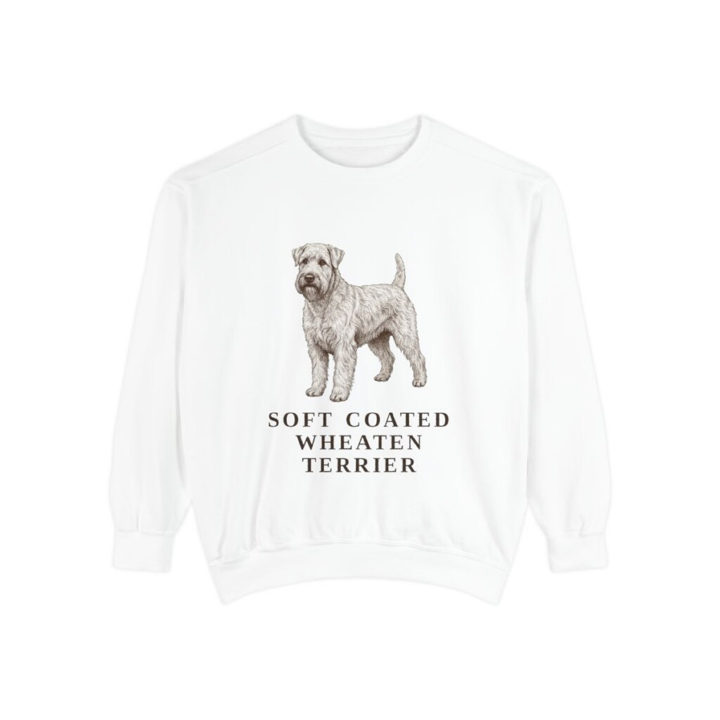 Soft Coated Wheaten Terrier Sweatshirt, White, front view