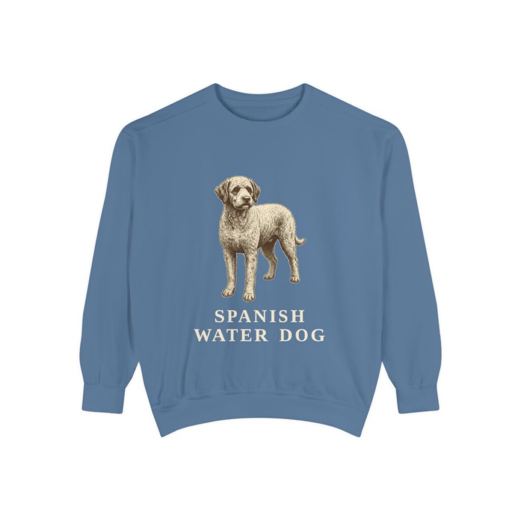 Spanish Water Dog Sweatshirt, Blue Jean, front view