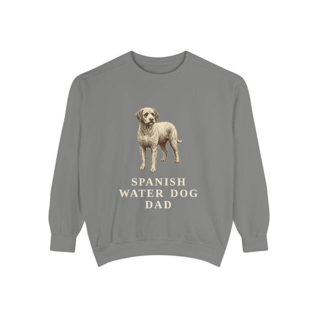 Spanish Water Dog Dad Sweatshirt, Grey, front view
