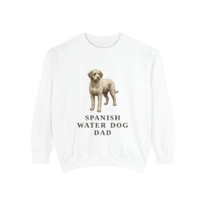 Spanish Water Dog Dad Sweatshirt, White, front view