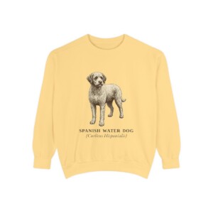 Spanish Water Dog Latin Sweatshirt, Butter, front view