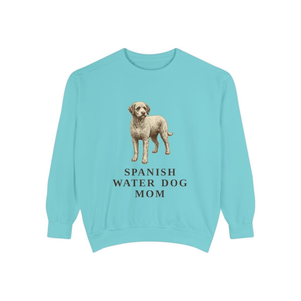 Spanish Water Dog Mom Sweatshirt, Chalky Mint, front view