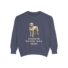 Spanish Water Dog Mom Sweatshirt, Denim, front view